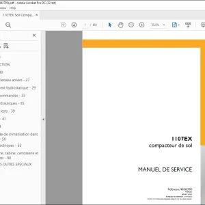 Case 1107EX compacteur de sol MANUEL DE SERVICE 90342795 - PDF DOWNLOAD (French)