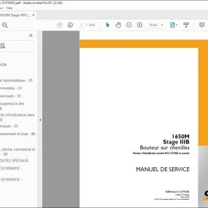 Case 1650M Stage IIIB Bouteur sur chenilles MANUEL DE SERVICE 51574385 - PDF DOWNLOAD (French)