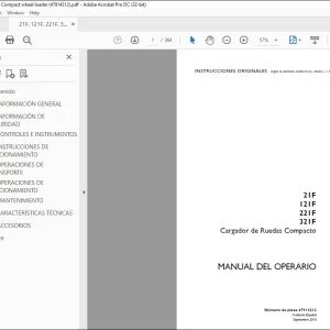 Case 21F 121F 221F 321F Cargador de Ruedas Compacto MANUAL DEL OPERARIO 47914212 - PDF DOWNLOAD