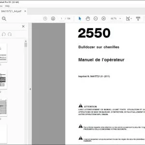 Case 2550 Bulldozer sur chenilles Manuel de l'opérateur 84415721 - PDF DOWNLOAD (French)