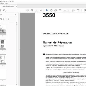 Case 3550 BULLDOZER À CHENILLE Manuel de Réparation 84414748B - PDF DOWNLOAD (French)