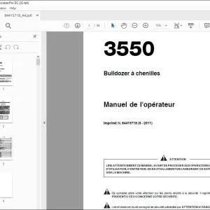 Case 3550 Bulldozer à chenilles Manuel de l'opérateur 84415718 - PDF DOWNLOAD (French)