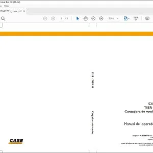 Case 521E Tier 3 Cargadora de Ruedas Manual del Operador - PDF DOWNLOAD (Spanish)