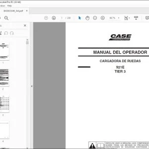 Case 921E TIER 3 CARGADORA DE RUEDAS MANUAL DEL OPERADOR 84363346 - PDF DOWNLOAD
