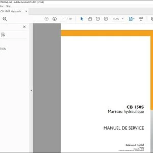 Case CB 150S Marteau hydraulique MANUEL DE SERVICE 51562864 - PDF DOWNLOAD (French)