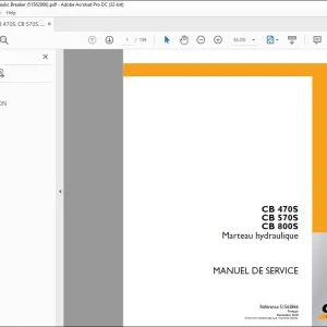 Case CB 470S CB 570S CB 800S Marteau hydraulique MANUEL DE SERVICE 51562866 - PDF DOWNLOAD (French)