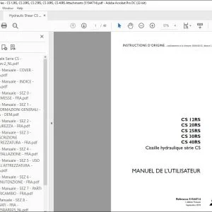 Case CS 12RS CS 20RS CS 25RS CS 30RS CS 40RS Cisaille hydraulique série CS MANUEL DE L’UTILISATEUR 51544714 – PDF DOWNLOAD (French)