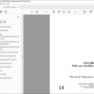 Case CX130B Pelle sur chenilles Manuel de l’Opérateur 47462319 - PDF DOWNLOAD (French)