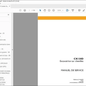 Case CX130D Excavatrice sur chenilles MANUEL DE SERVICE 51436803 - PDF DOWNLOAD (French)