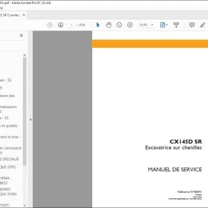 Case CX145D SR Excavatrice sur chenilles MANUEL DE SERVICE 51458641 - PDF DOWNLOAD (French)
