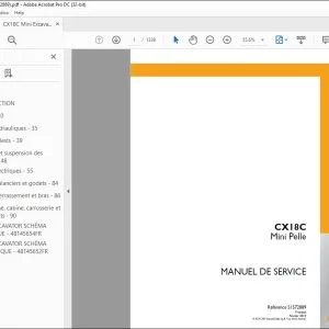 Case CX18C Mini Pelle MANUEL DE SERVICE 51572889 - PDF DOWNLOAD (French)