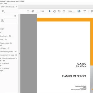 Case CX33C Mini Pelle MANUEL DE SERVICE 51691669 - PDF DOWNLOAD (French)