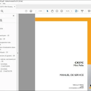 Case CX37C Mini Pelle MANUEL DE SERVICE 51487932 - PDF DOWNLOAD (French)