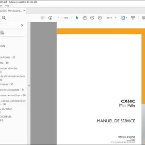 Case CX60C Mini Pelle MANUEL DE SERVICE 51663426 - PDF DOWNLOAD (French)