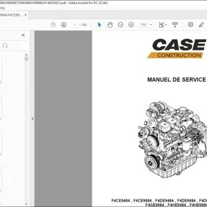 Case F4CE9484 F4CE9684 F4DE9484 F4DE9684 F4DE9687 F4GE9484 F4GE9684 F4HE9484 F4HE9684 MANUEL DE SERVICE - PDF DOWNLOAD (French)