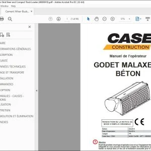 Case GODET MALAXEUR BÉTON Manuel de l’opérateur 48080918 - PDF DOWNLOAD (French)