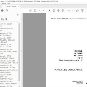 Case HC 15ND HC 20ND HC 25ND HC 40 Pince de demolition série HC MANUEL DE L’UTILISATEUR 51544719 – PDF DOWNLOAD (French)