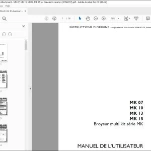 Case MK 07 MK 10 MK 13 MK 15 Broyeur multi kit série MK MANUEL DE L’UTILISATEUR – PDF DOWNLOAD (French)