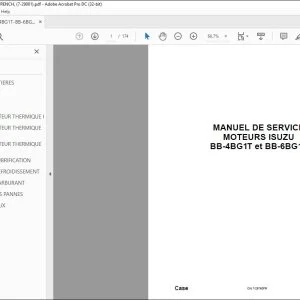 Case MOTEURS ISUZU BB-4BG1T et BB-6BG1T MANUEL DE SERVICE 7-28760FR - PDF DOWNLOAD (French)