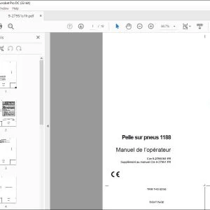 Case Pelle sur pneus 1188 Manuel de l’opérateur Cre 9-27951S1 - PDF DOWNLOAD (French)