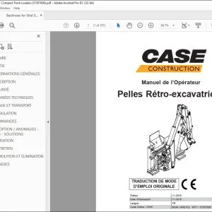 Case Pelles Rétro-excavatrices Manuel de l’Opérateur 51567606 - PDF DOWNLOAD (French)