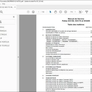 Case Pelles WX150, WX170 et WX200 Manuel de Service – PDF DOWNLOAD (French)