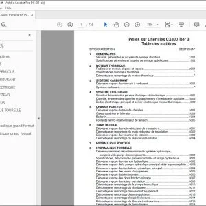 Case Pelles sur Chenilles CX800 Tier 3 MANUEL DE SERVICE - PDF DOWNLOAD (French)