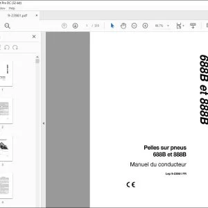 Case Pelles sur pneus 688Bet888B Manuel du conducteur Lep 9-23981 FR - PDF DOWNLOAD (French)