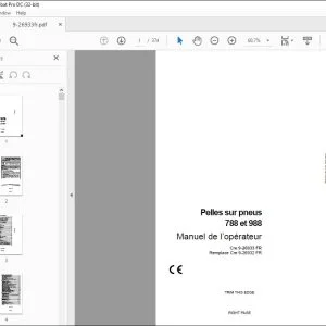 Case Pelles sur pneus 788 et 988 Manuel de l’opérateur Cre 9-26933 FR - PDF DOWNLOAD (French)