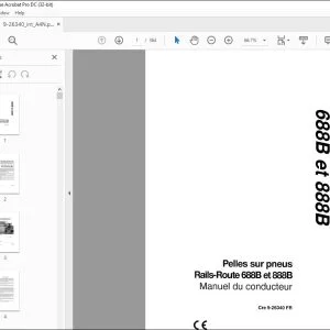 Case Pelles sur pneus Rails-Route 688В et 888В Manuel du conducteur Cre 9-26340 FR - PDF DOWNLOAD (French)