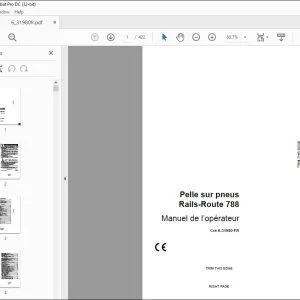 Case Pelles sur pneus Rails-Route 788 Manuel de l’opérateur Cre 6-31980 FR - PDF DOWNLOAD (French)