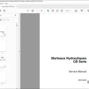 Case Serie CB Marteaux hydrauliques Service Manuel 603.67.222.03 - PDF DOWNLOAD (French)