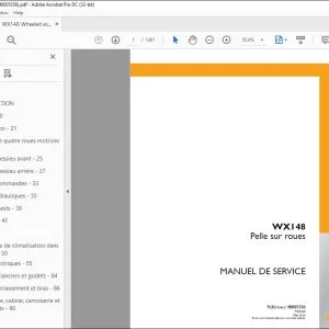 Case WX148 Pelle sur roues MANUEL DE SERVICE 48005356 - PDF DOWNLOAD (French)