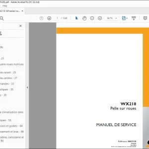 Case WX218 Pelle sur roues MANUEL DE SERVICE 48005328 - PDF DOWNLOAD (French)