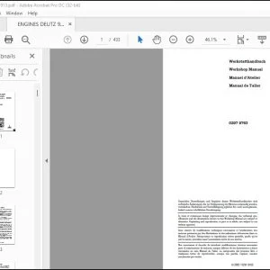 DEUTZ-FAHR 912 913 Engine Workshop Manual 0297 9763 - PDF DOWNLOAD