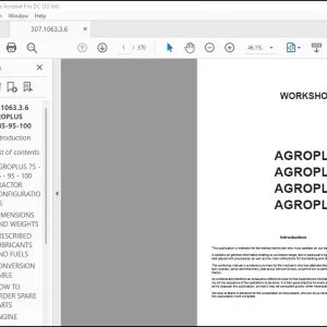 DEUTZ-FAHR AGROPLUS 75 AGROPLUS 85 AGROPLUS 95 AGROPLUS 100 Workshop Manual - PDF DOWNLOAD