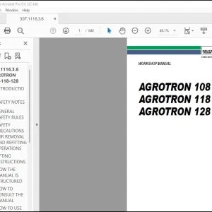 DEUTZ-FAHR AGROTRON 108 AGROTRON 118 AGROTRON 128 Workshop Manual - PDF DOWNLOAD