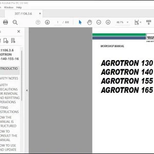 DEUTZ-FAHR AGROTRON 130 AGROTRON 140 AGROTRON 155 AGROTRON 165 Workshop Manual - PDF DOWNLOAD