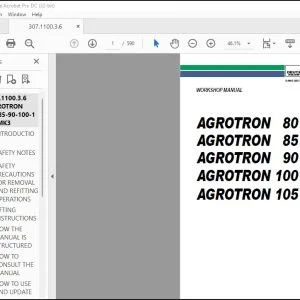 DEUTZ-FAHR AGROTRON 80 MK3 AGROTRON 85 MK3 AGROTRON 90 MK3 AGROTRON 100 MK3 AGROTRON 105 MK3 Workshop Manual  - PDF DOWNLOAD
