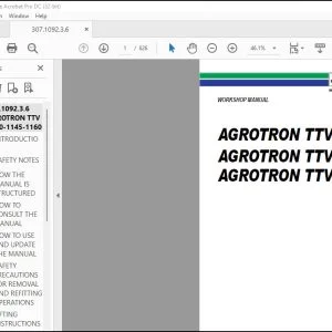 DEUTZ-FAHR AGROTRON TTV 1130 AGROTRON TTV 1145 AGROTRON TTV 1160 Workshop Manual - PDF DOWNLOAD