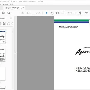 DEUTZ-FAHR ASSALE ANTERIORE AGROVECTOR 26.6 30.7 MANUALE D'OFFICINA - PDF DOWNLOAD (Italian)