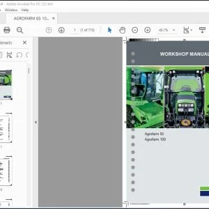 DEUTZ-FAHR Agrofarm 85 Agrofarm 100 Workshop Manual - PDF DOWNLOAD