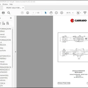 DEUTZ-FAHR Front Axle 120 130 Repair Manual CA357356 - PDF DOWNLOAD