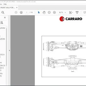 DEUTZ-FAHR PONT AVANT AGROTRON 210 265 (CARRARO 20.49) Workshop Manual - PDF DOWNLOAD