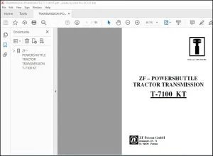 DEUTZ-FAHR ZF POWERSHUTTLE TRACTOR TRANSMISSION T-7100 KT Workshop Manual 5871 956 002 - PDF DOWNLOAD