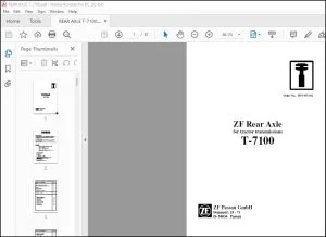DEUTZ-FAHR ZF Rear Axle for tractor transmissions T-7100 Workshop Manual 5871 955 102 - PDF DOWNLOAD