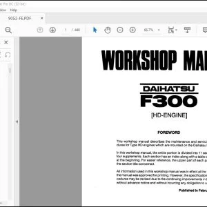 Daihatsu Feroza F300 HD Engine Workshop Manual - PDF DOWNLOAD