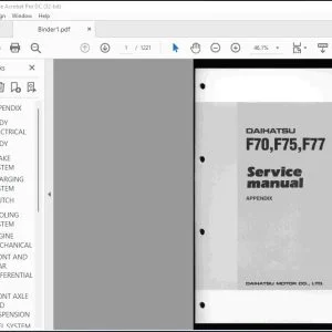 Daihatsu Feroza F70 F75 F77 Service Manual - PDF DOWNLOAD