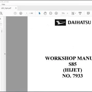 Daihatsu S85 Hijet Workshop Manual 7933 - PDF DOWNLOAD