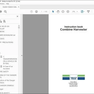Deutz-Fahr 5545 H 5565 H 5585 HT Combine Harvester Instruction book Manual - PDF DOWNLOAD